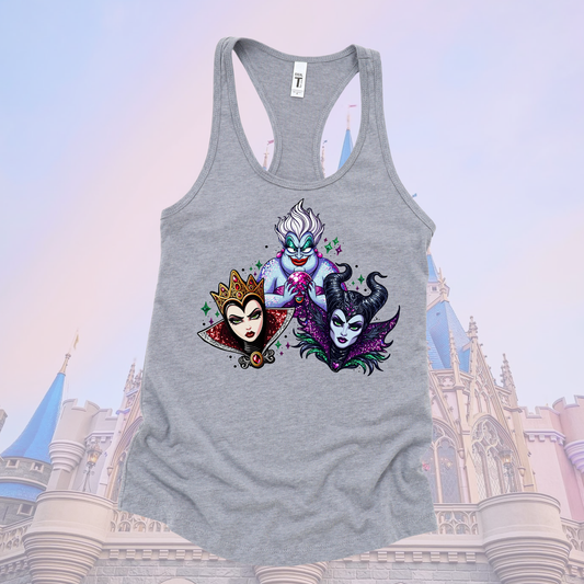 VILLAINS Racerback Tank for Women – Lightweight Vacation Graphic Tank