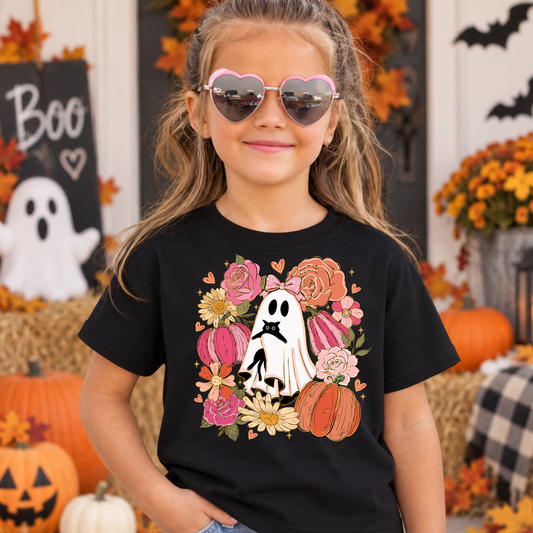 CUTE FLORAL GHOST Halloween Kids Shirt | Toddler & Youth Sizes