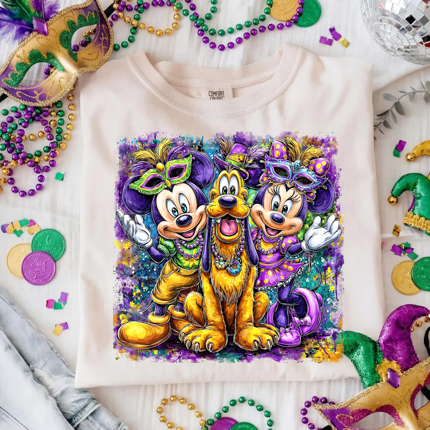 MARDI GRAS MOUSE COUPLE SHIRT