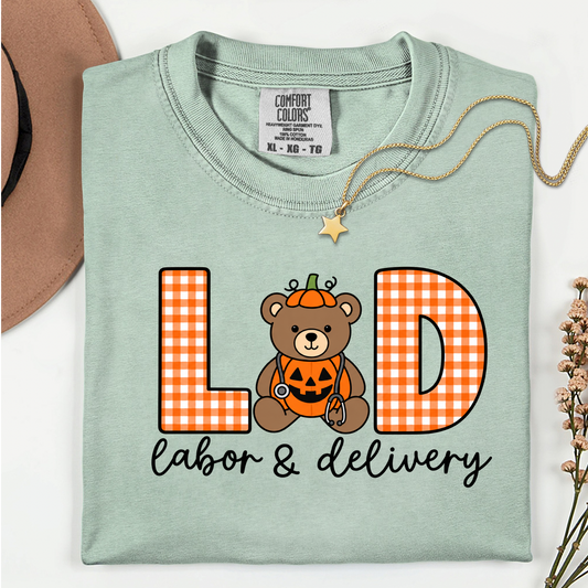Halloween Pumpkin Labor & Delivery Nurse Shirt – Comfort Colors Halloween OB Nurse Tee