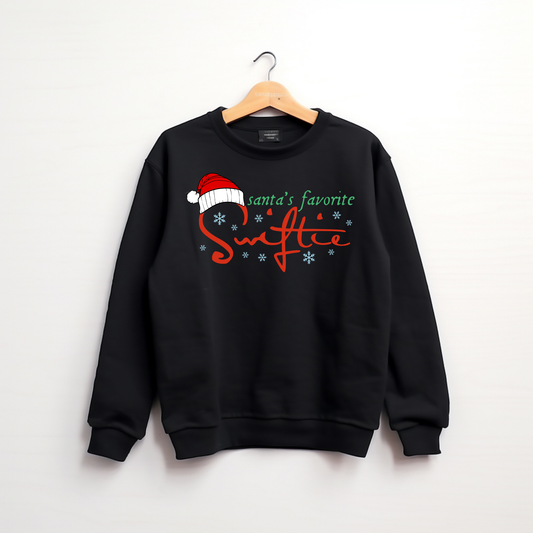 Santa’s Fav Christmas Crewneck Sweatshirt for Girls