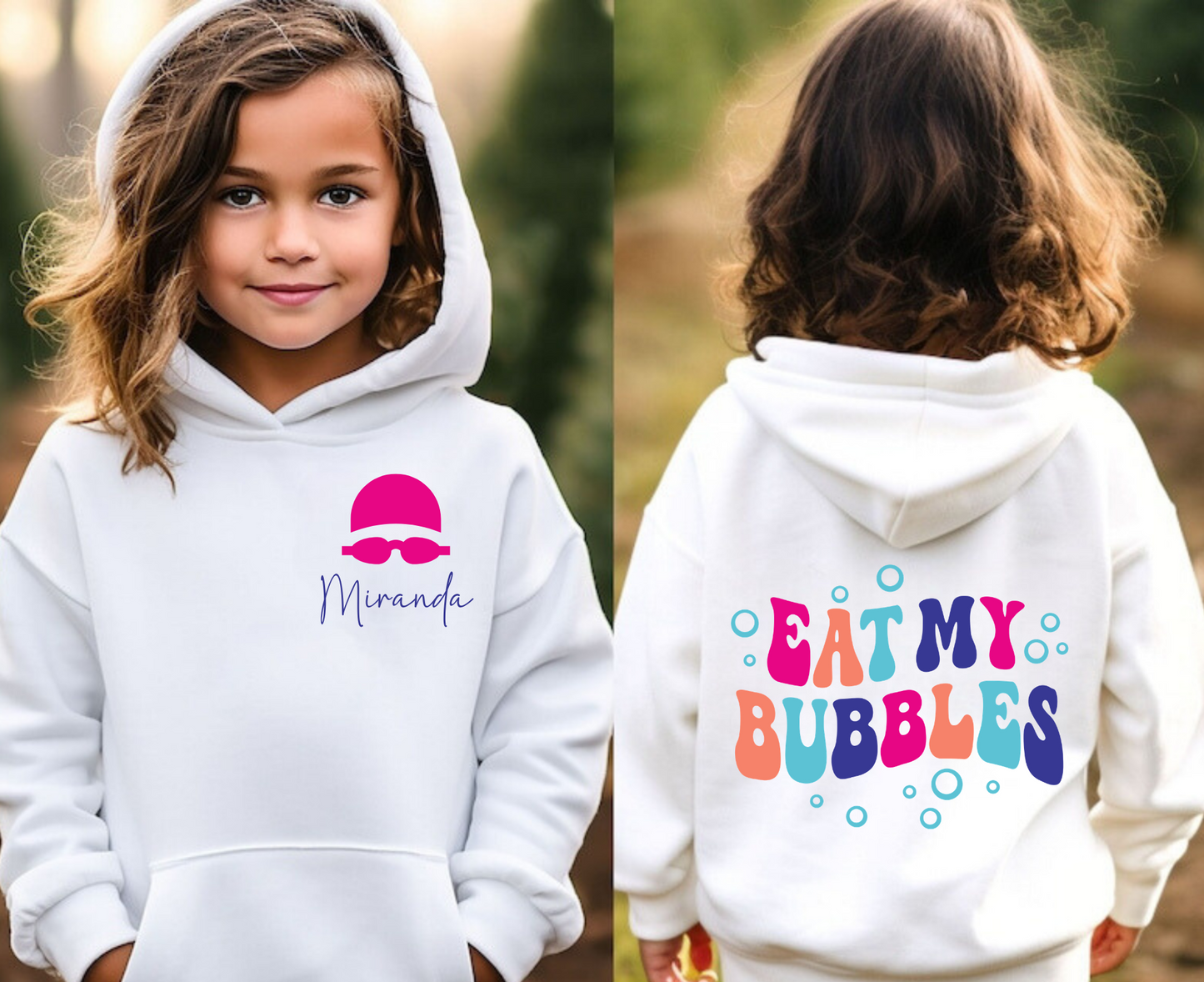 Eat My Bubbles | Custom Swim Team Hoodie with Name | Youth & Adult Sizes