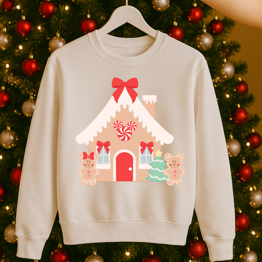 Magical Gingerbread House Christmas Crewneck Sweatshirt