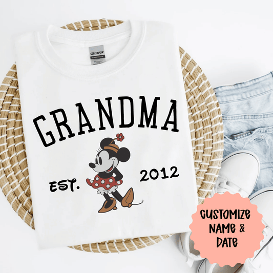 CUSTOM GRANDMOTHER EST MINNIE SHIRT - BELLA CANVAS