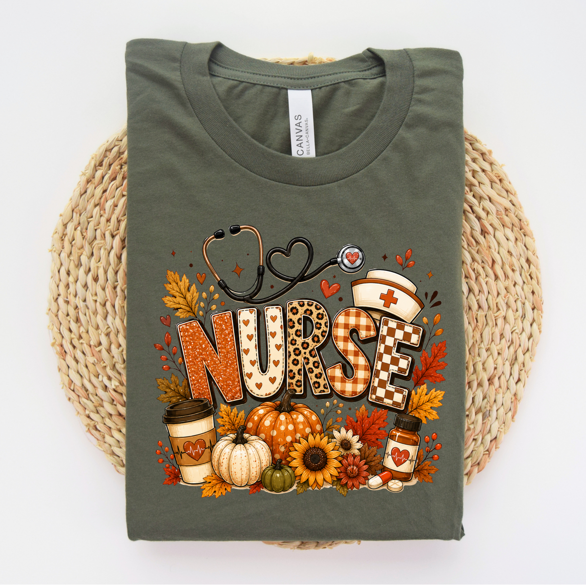 Fall Nurse T-shirt | Bella Canvas Fall Pumpkin Graphic Tee