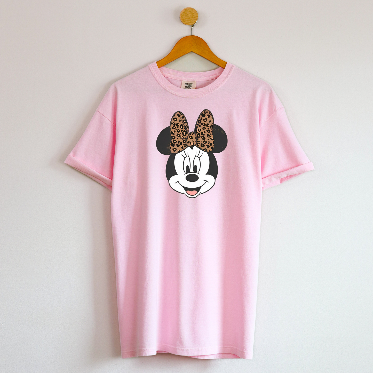 LEOPARD BOW MOUSE TANK OR TEE - COMFORT COLORS - MAGICAL PARK DAY VACATION TOP