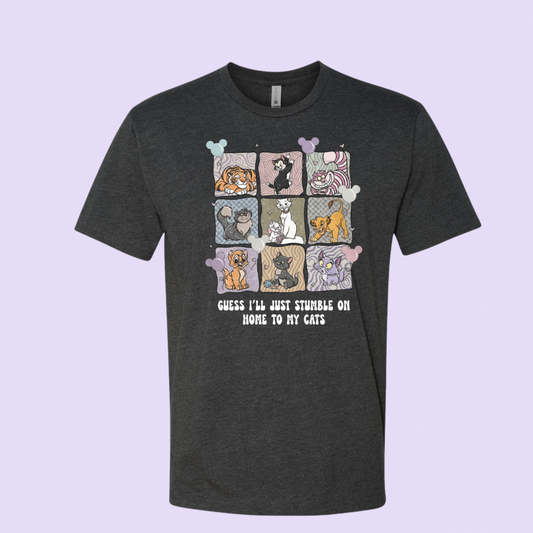 STUMBLE ON HOME TO MY CATS - NEXT LEVEL CVC SHIRT