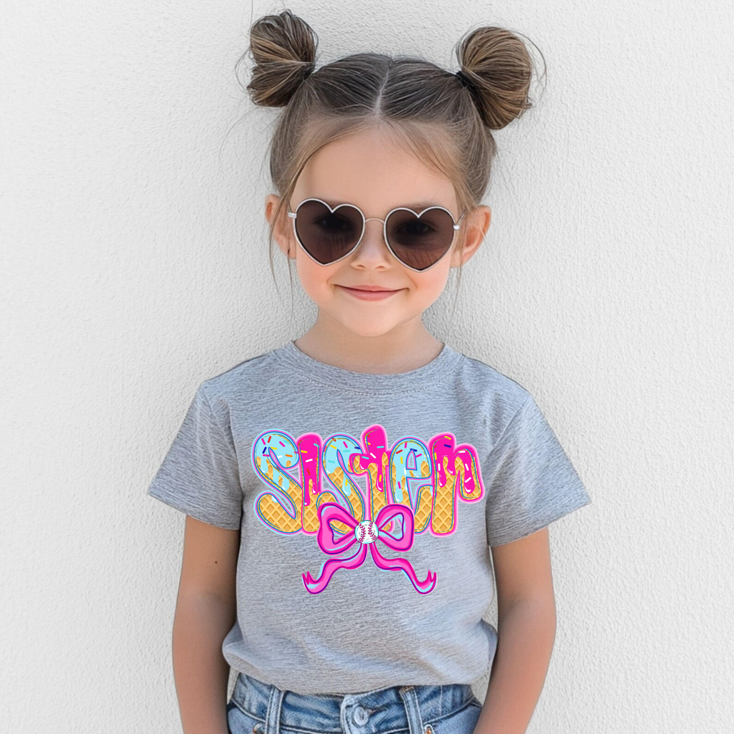 Baseball Sister Drip Shirt for Kids