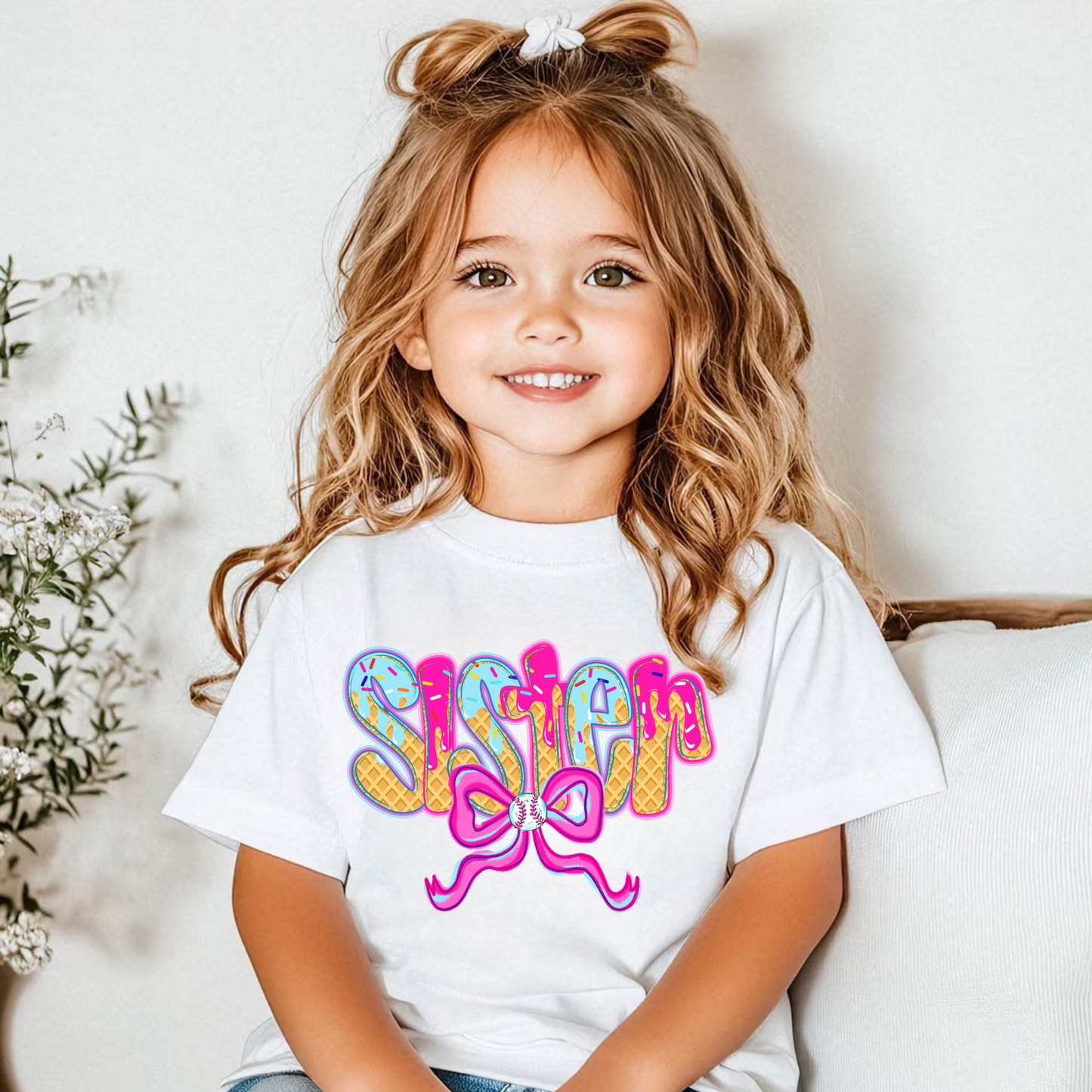 Baseball Sister Drip Shirt for Kids