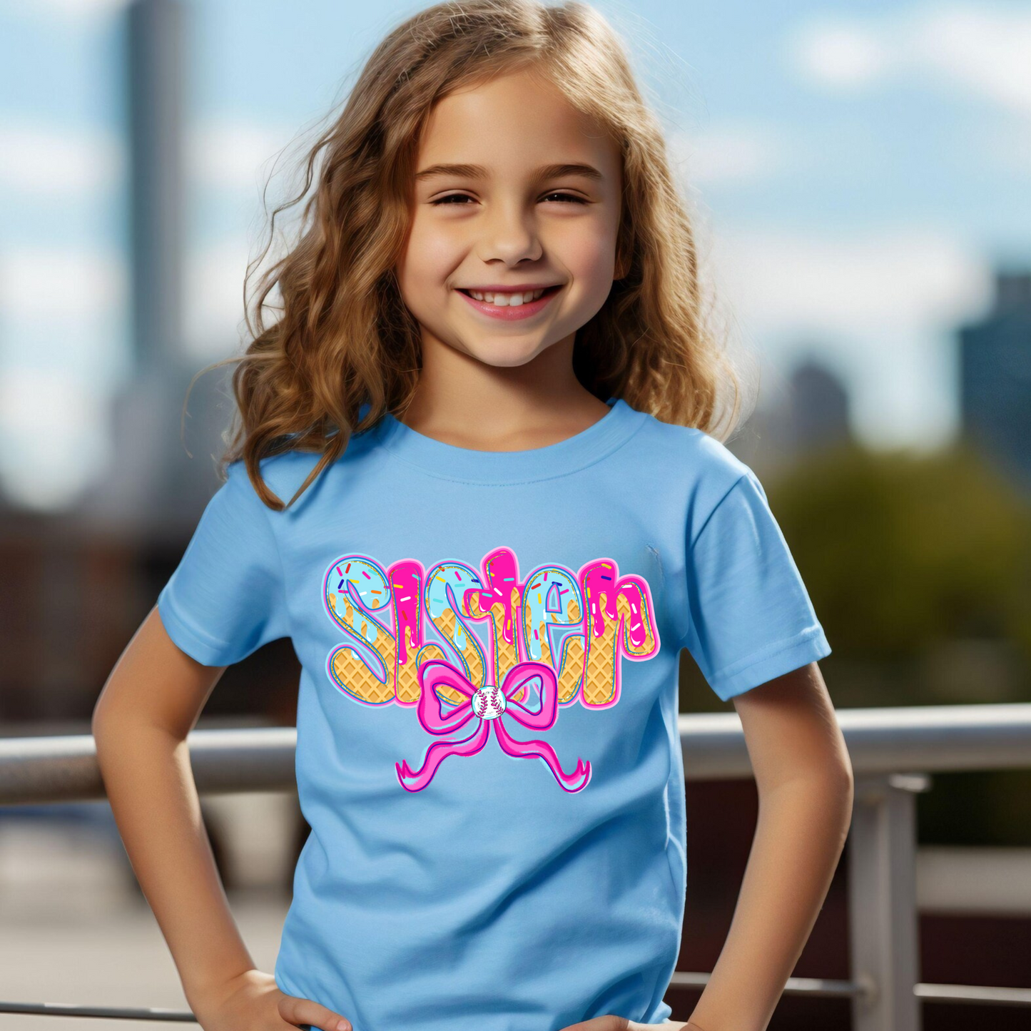 Baseball Sister Drip Shirt for Kids