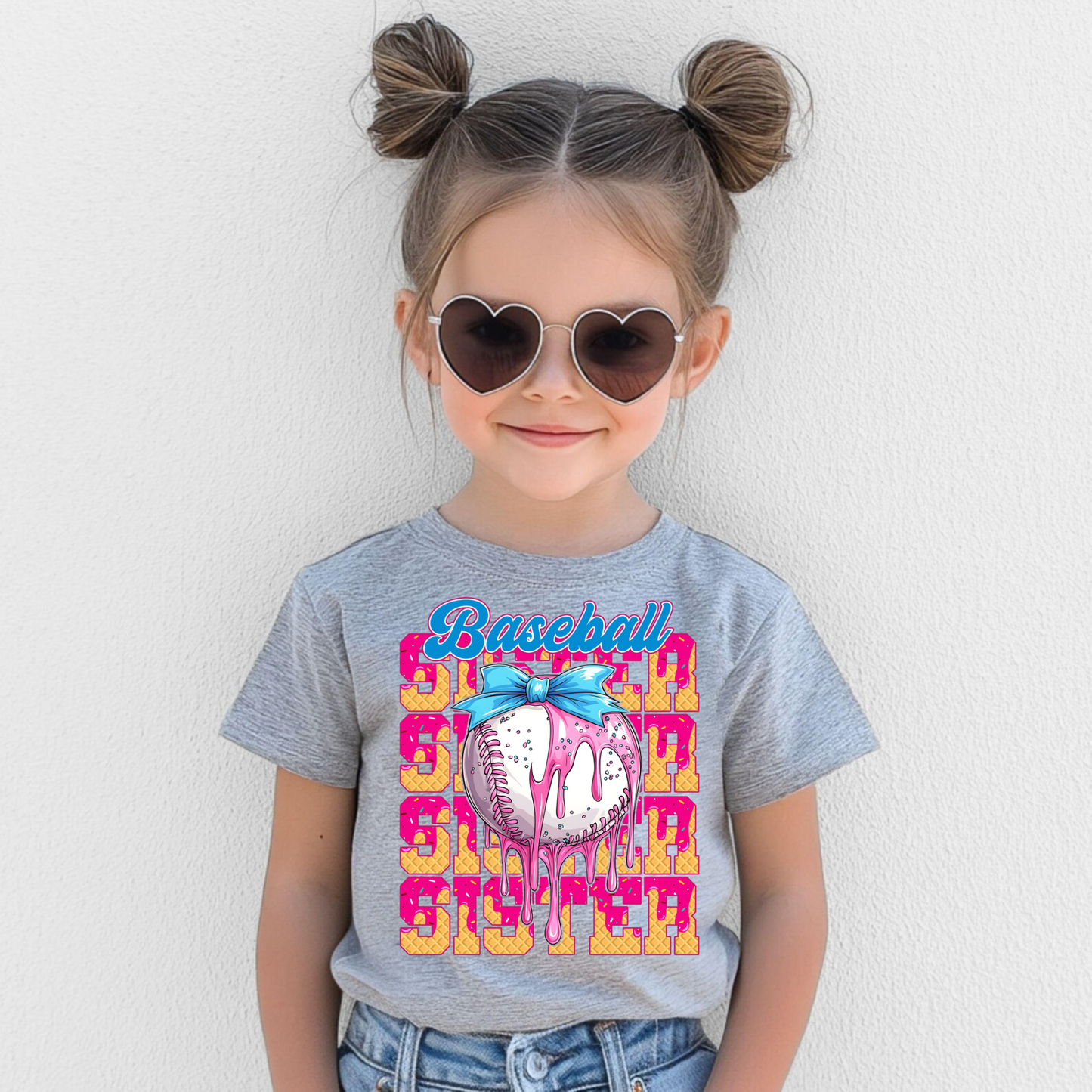 Baseball Sister Drip Shirt for Kids