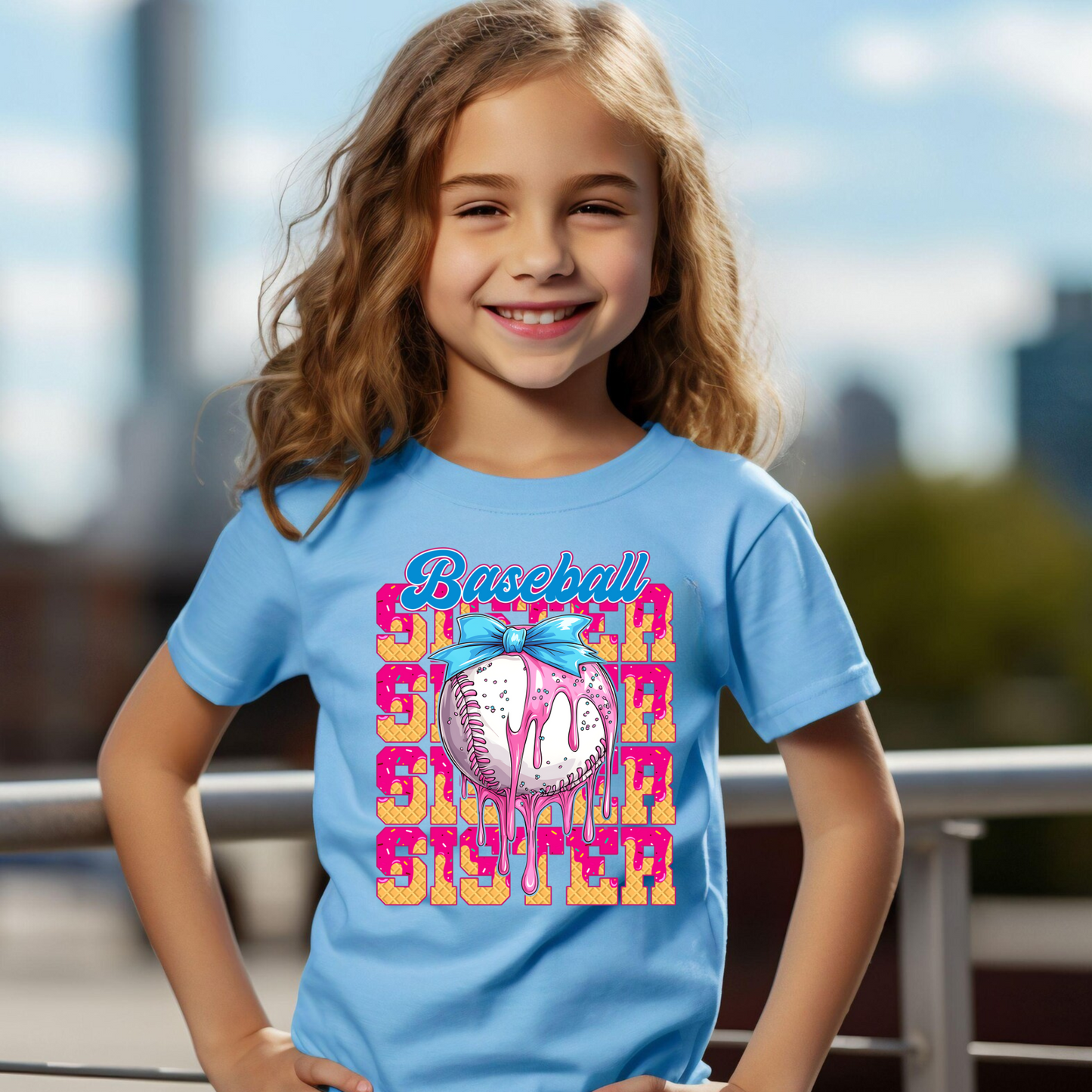 Baseball Sister Drip Shirt for Kids