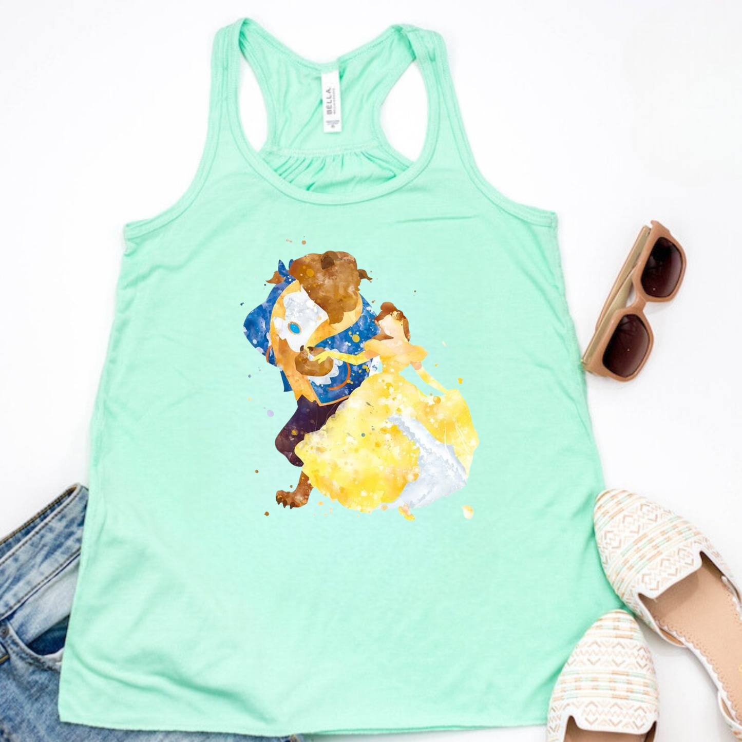 BELLE & BEAST Racerback Tank for Women – Lightweight Vacation Graphic Tank