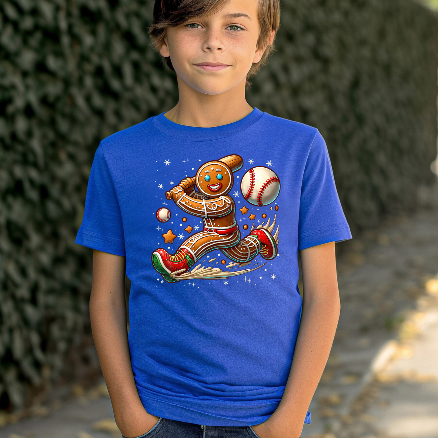 Gingerbread Baseball Christmas T-Shirt