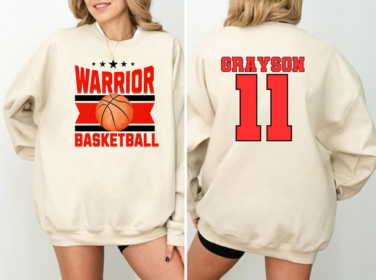 Custom Basketball Team Sweatshirt for Women | Player Name & Number on Back | Basketball Mom Gift
