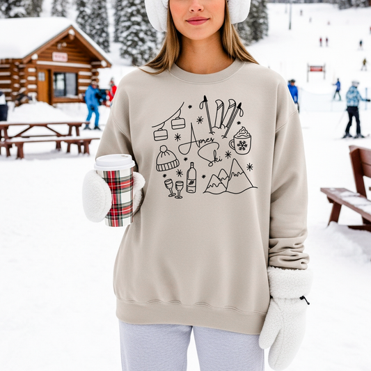 Après Ski Crewneck Sweatshirt – Cozy Winter Pullover for Ski Trips, Mountain Getaways & Après Ski Style