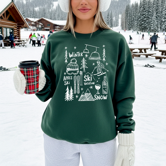 Après Ski Crewneck Sweatshirt – Cozy Winter Pullover for Ski Trips, Mountain Getaways & Après Ski Style