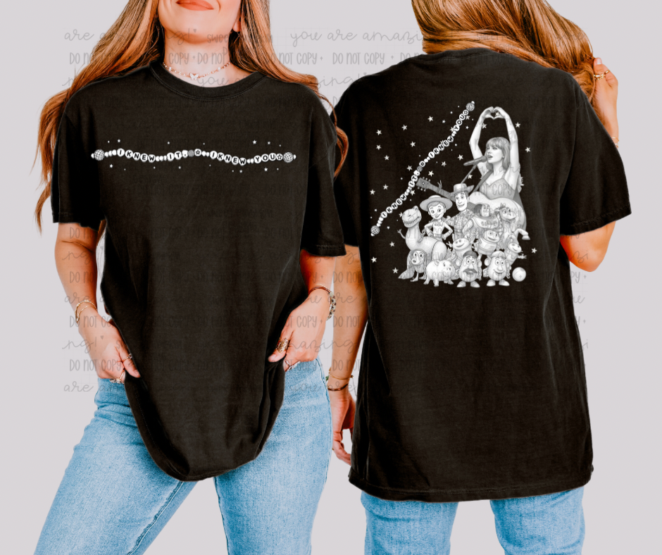 B&W I KNEW IT TOYS COMFORT COLORS 2 SIDED TEE