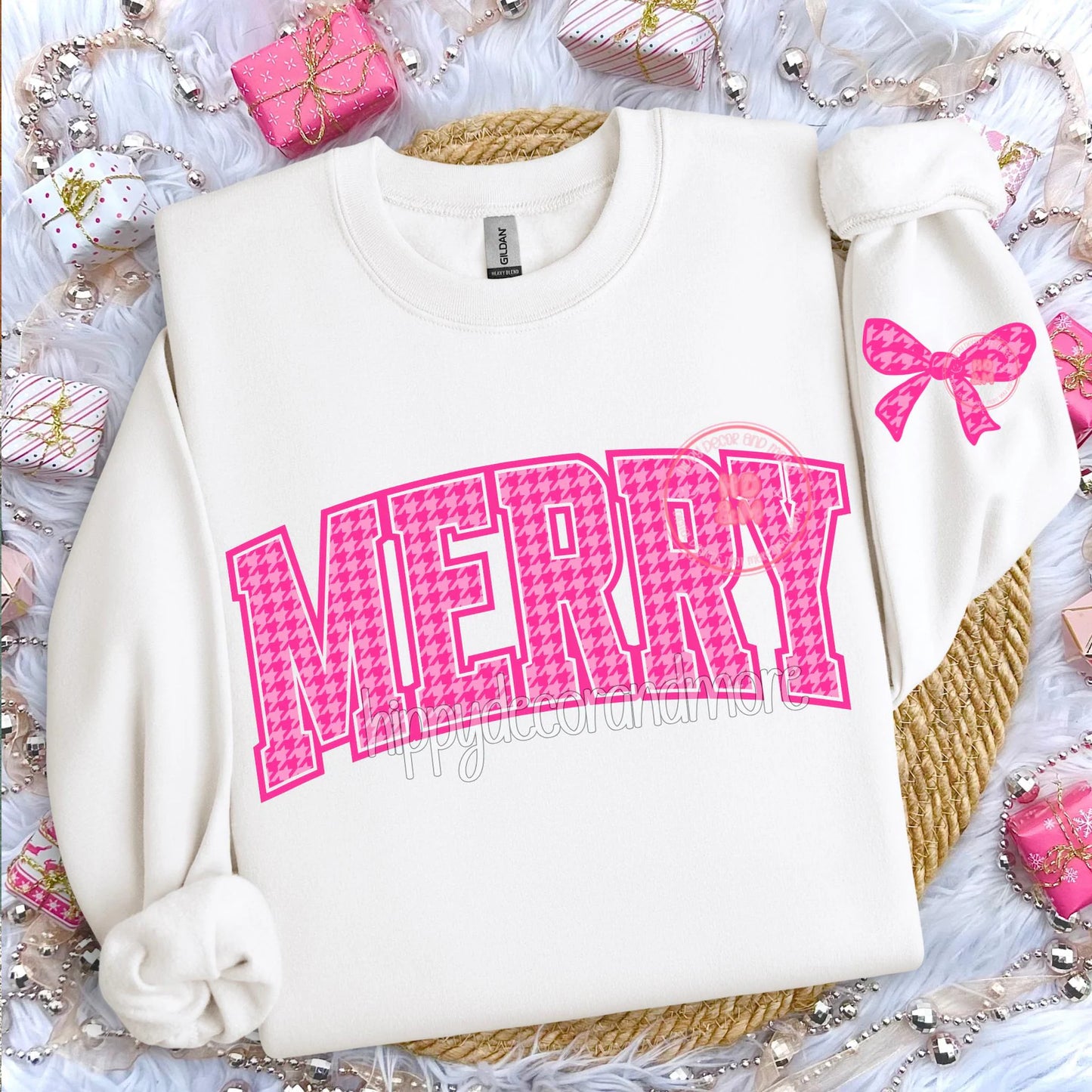 Pink Preview Sale - Pink Merry with Bow Sleeve Sweatshirt