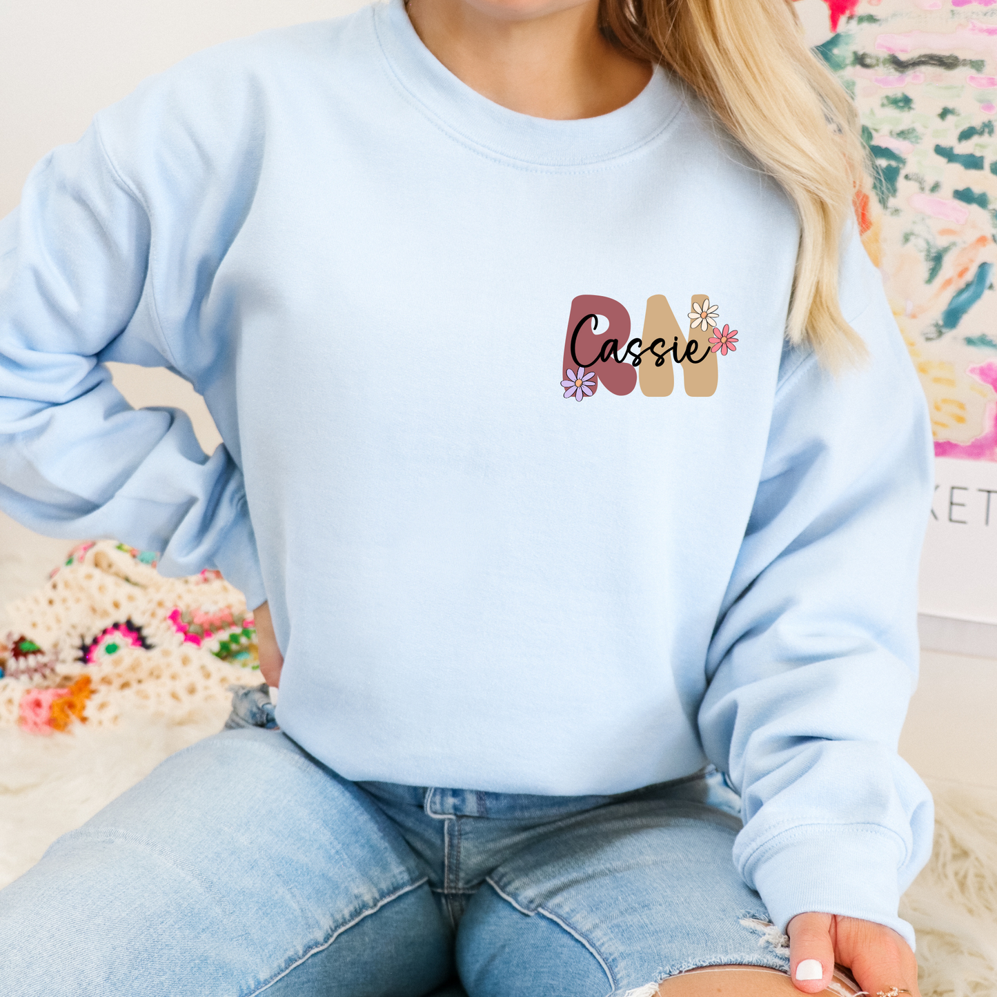 Personalized RN Registered Nurse Crewneck Sweatshirt