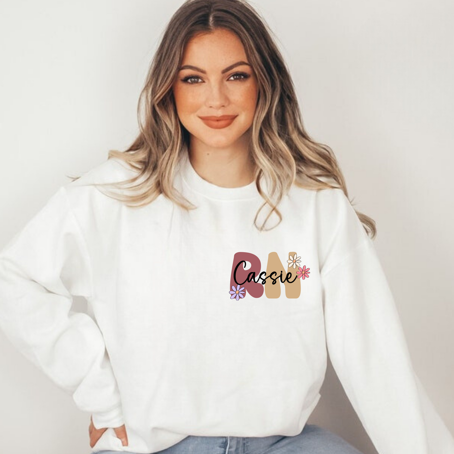 Personalized RN Registered Nurse Crewneck Sweatshirt