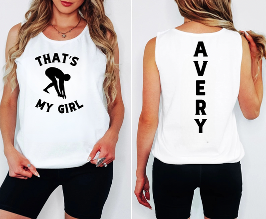 Custom Swim Team Mom Comfort Colors Tank or T-Shirt | Personalized Swimmer Name Back Design