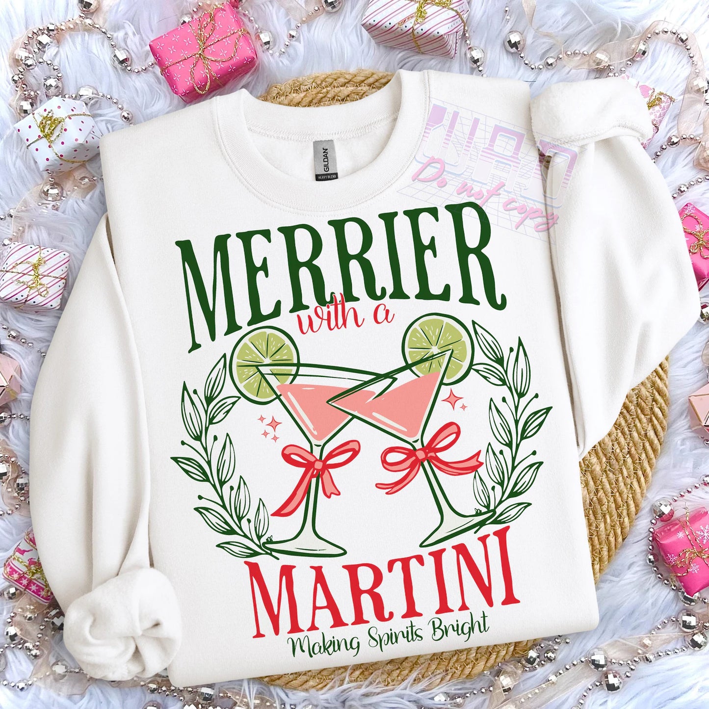 Pink Preview Sale - Pink Merrier With A Martini Sweatshirt