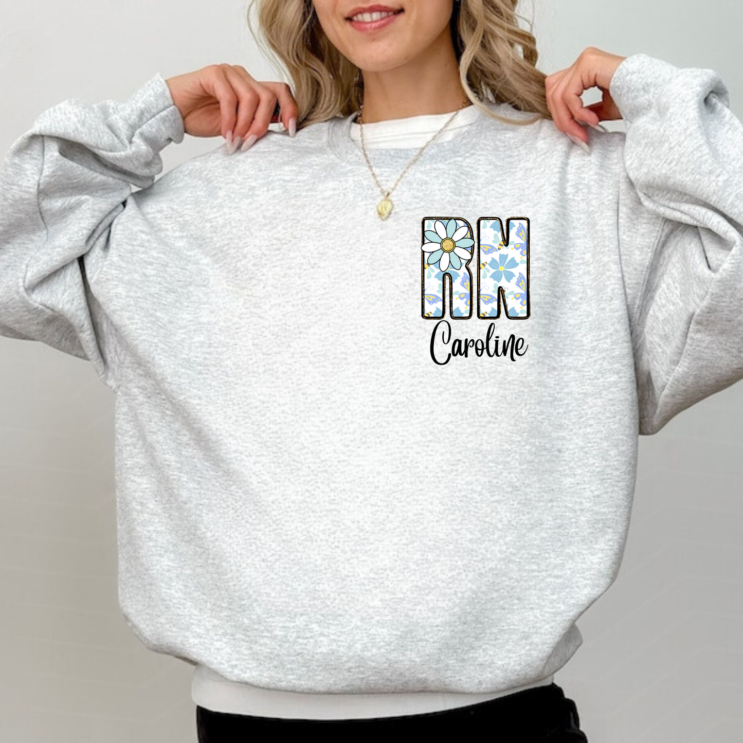 Personalized RN Registered Nurse Crewneck Sweatshirt