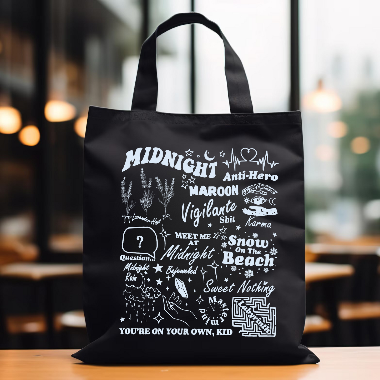 Midnights Black Tote Bag
