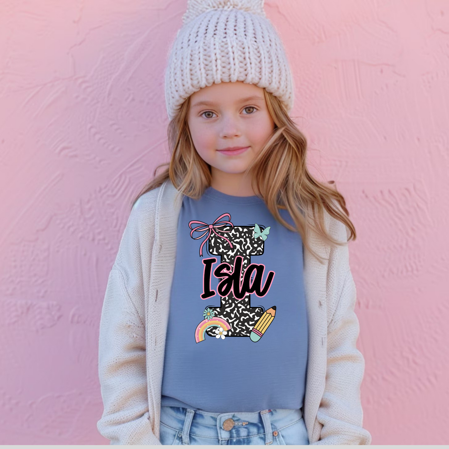 Custom Girls Back to School Shirt with Name- Comfort Colors
