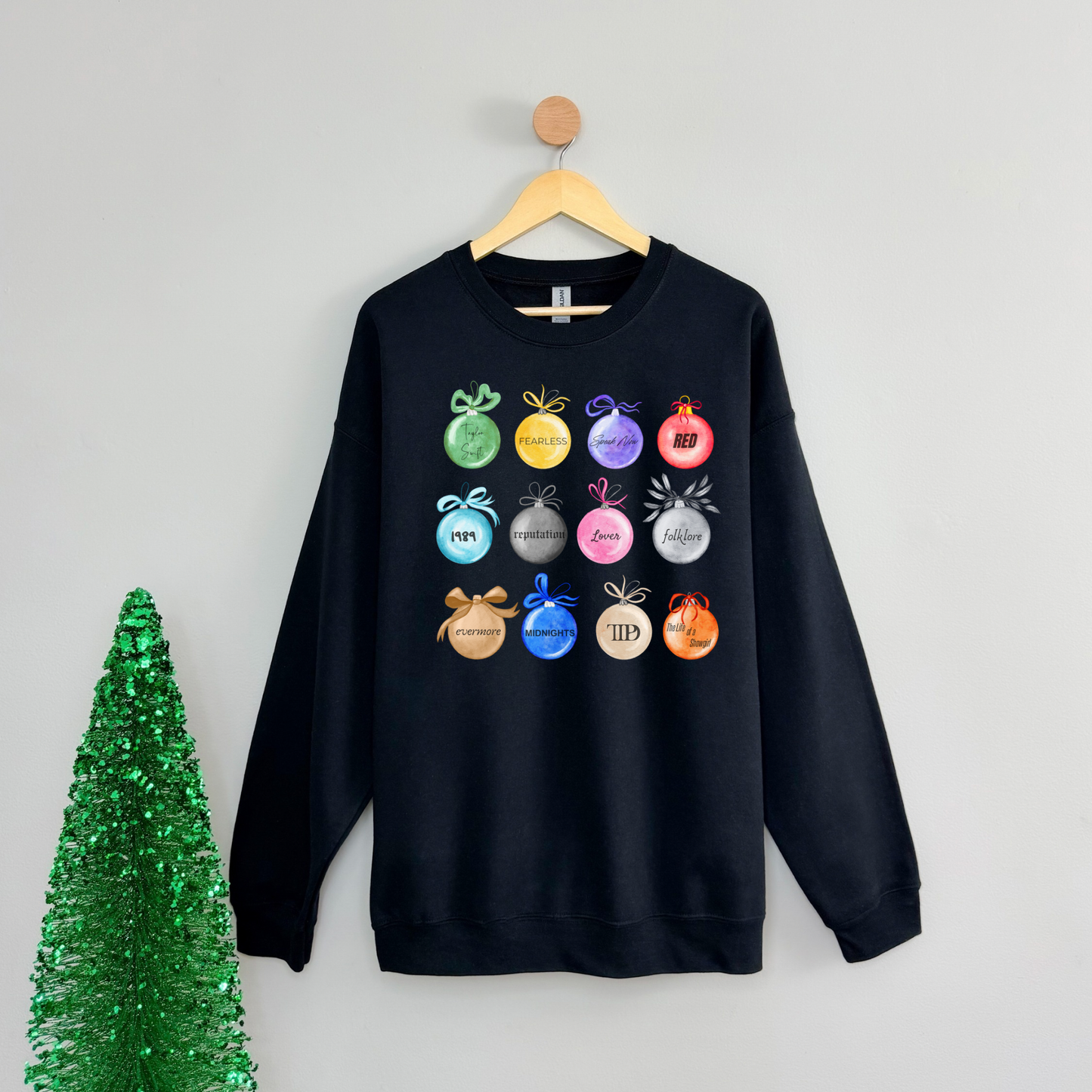 Albums as Ornaments with text Sweatshirt