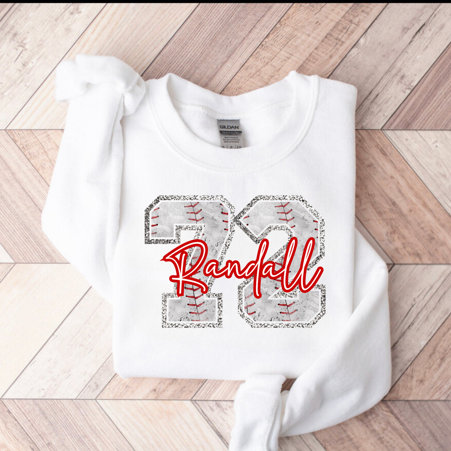 Custom Baseball Sweatshirt with Name and Number | Personalized Baseball Mom or Fan Crewneck