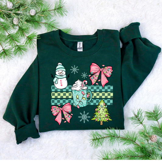 Pink & Mint Winter Sweatshirt