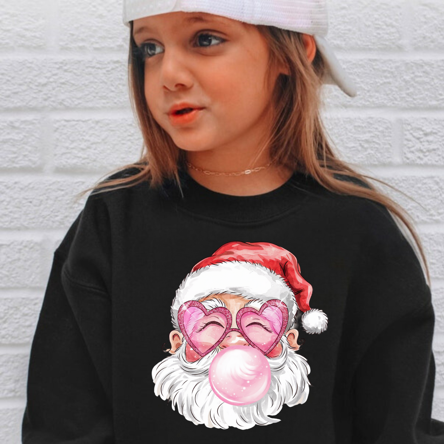 Girl’s Santa Bubblegum Sweatshirt