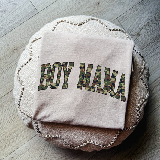 Boy Mama Camo Sweatshirt for Women | Cozy Mom Crewneck | Gift for Boy Moms