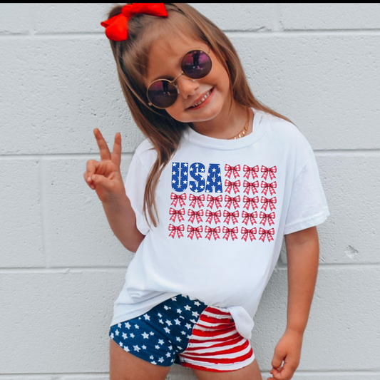 Coquette USA Bow Shirt for Girls