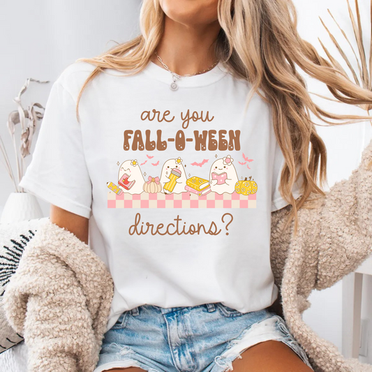 Are You Fall-o-ween Directions? Halloween Teacher Shirt | Comfort Colors Ghost Tee