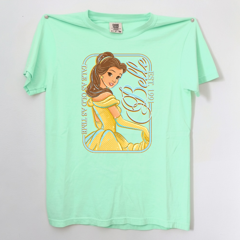 PRINCESS BELLE SHIRT - COMFORT COLORS TEE - VACATION PARK DAY TSHIRT