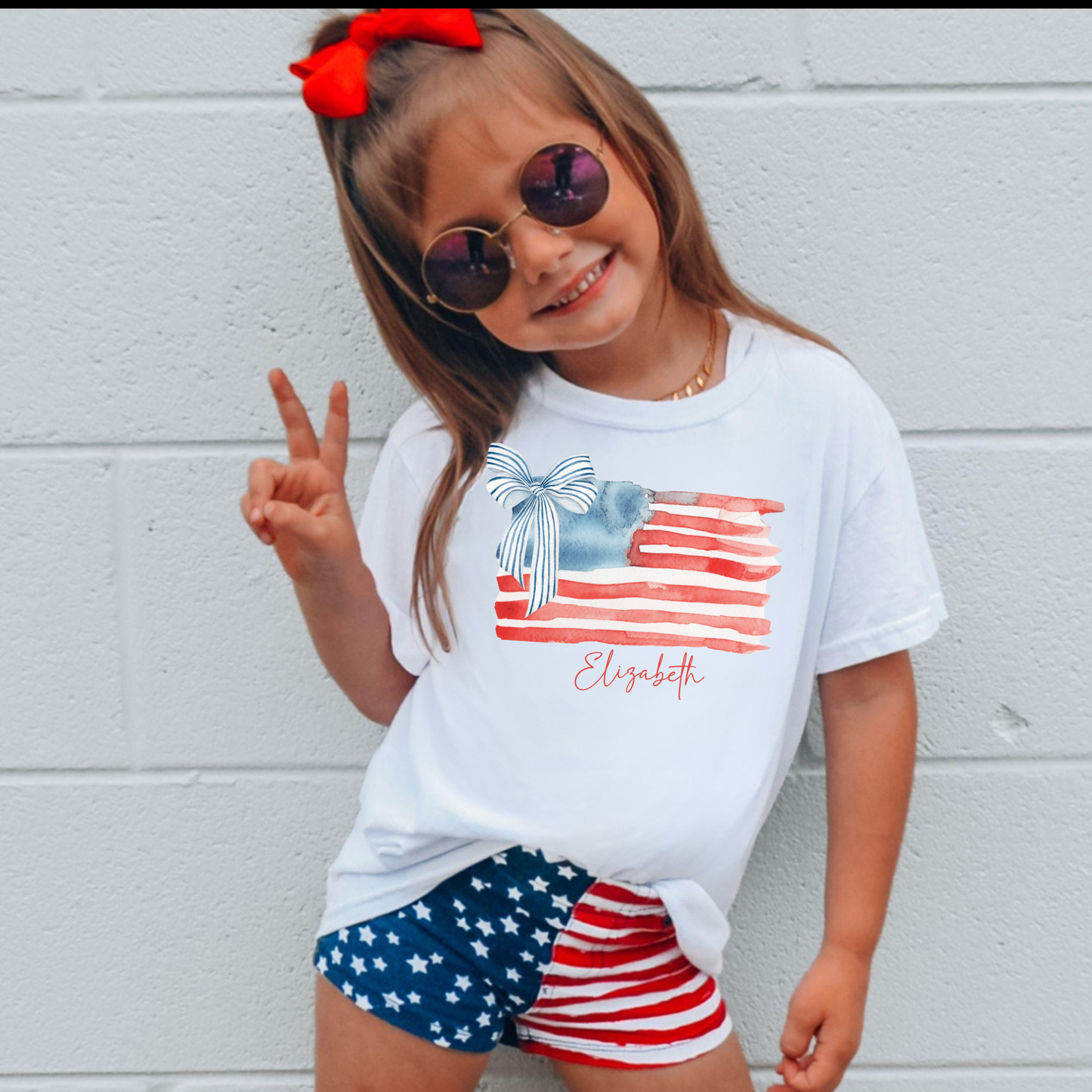 Coquette USA Bow Shirt for Girls
