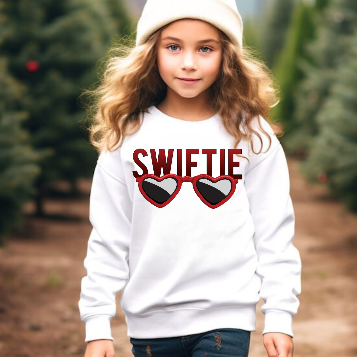 Red Sunglasses Crewneck Sweatshirt for Girls