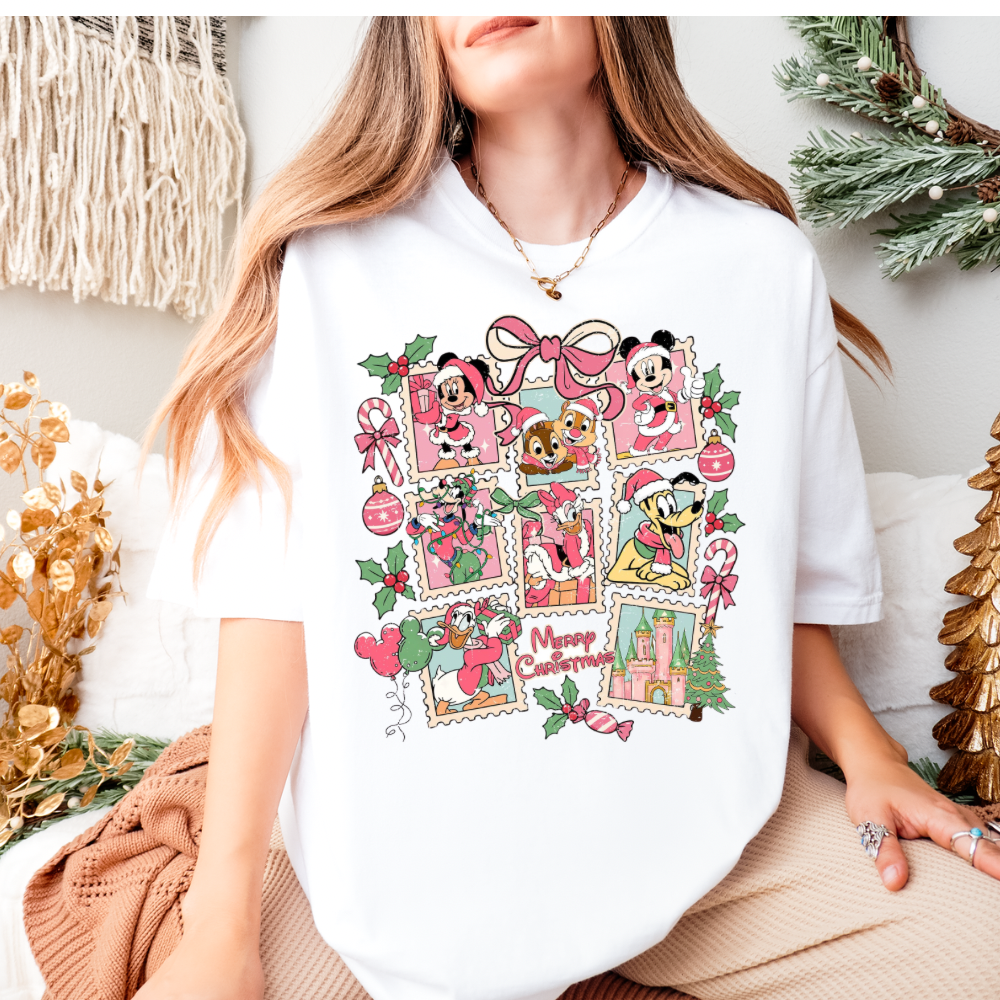 Pink Magical Christmas Party Shirt | Comfort Colors Holiday Tee | Theme Park Christmas Shirt