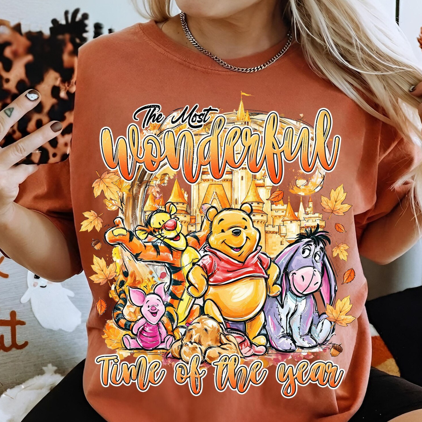 POOH MOST WONDERFUL TIME OF THE YEAR - FALL HALLOWEEN COMFORT COLORS SHIRT