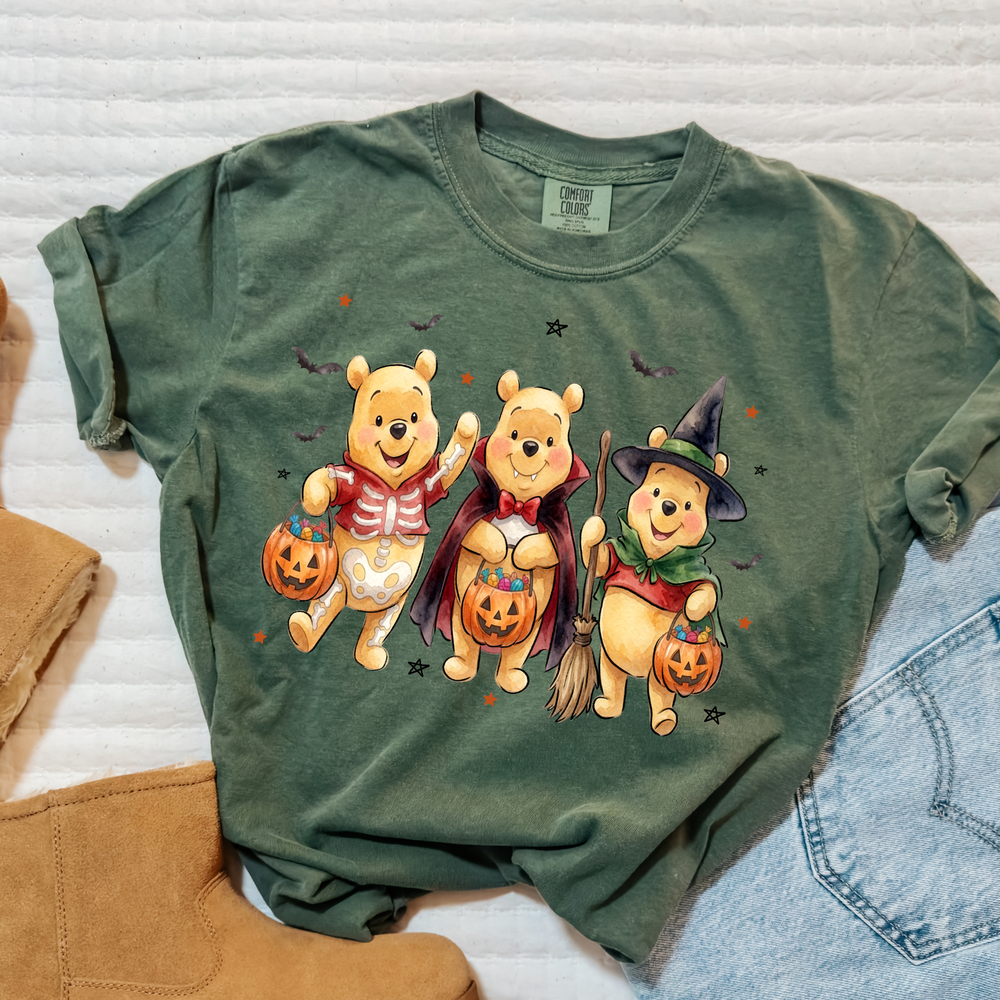 POOH TRICK OR TREAT - FALL HALLOWEEN COMFORT COLORS SHIRT