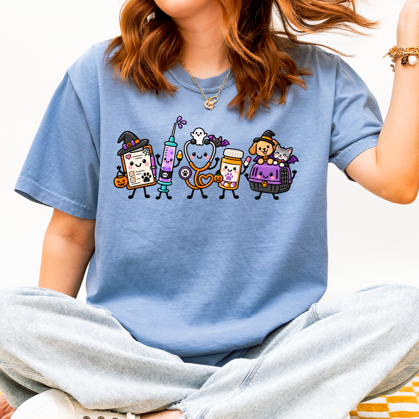 Halloween Veterinarian & Vet Tech Doodle Comfort Colors® T-Shirt