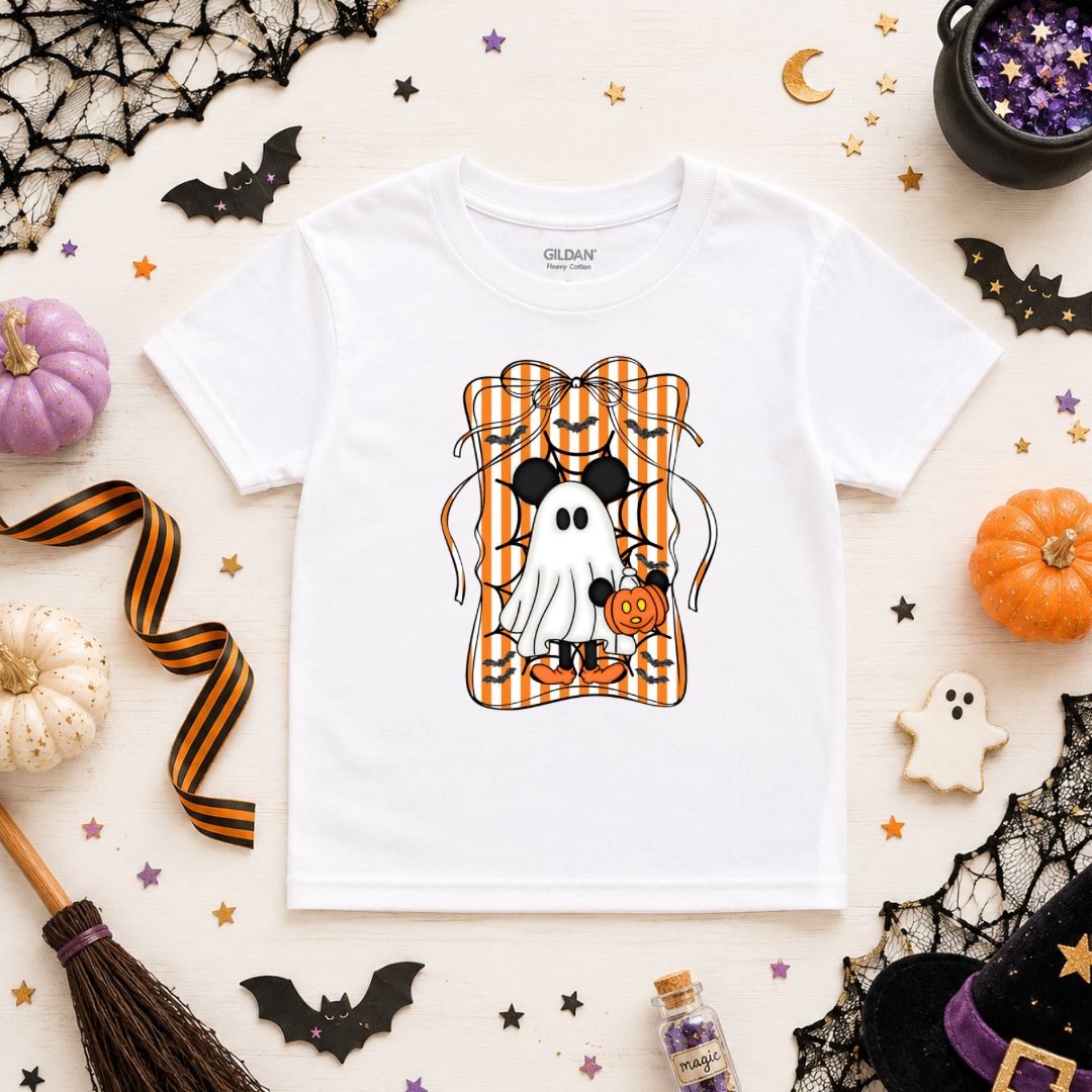HALLOWEEN MICK GHOST Magical Theme Park Halloween Kids Shirt | Toddler & Youth Sizes