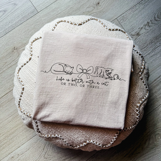 Life Is Better With a Cat (or 2 or 3) Sweatshirt – Cozy Cat Lover Gift for Women