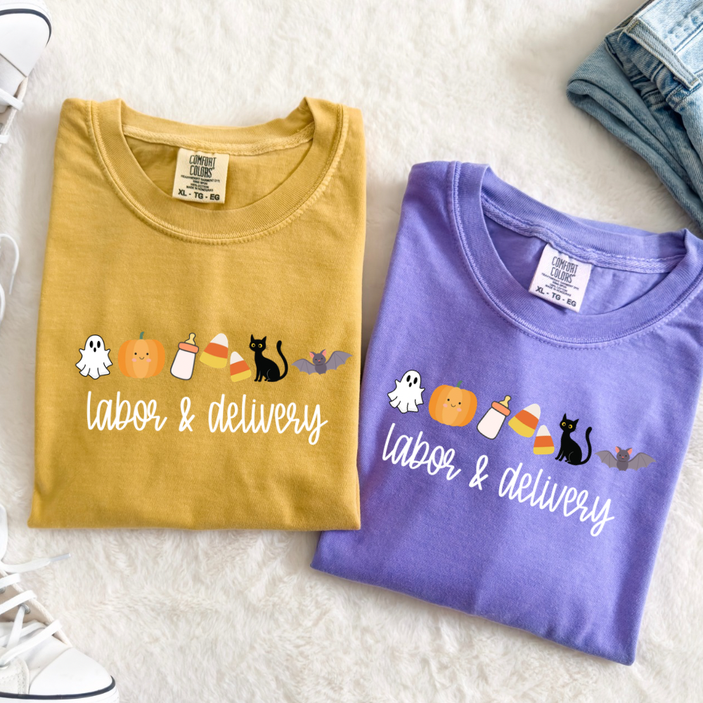 Labor & Delivery Nurse Halloween Comfort Colors Shirt