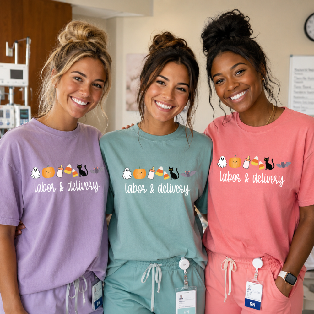 Labor & Delivery Nurse Halloween Comfort Colors Shirt