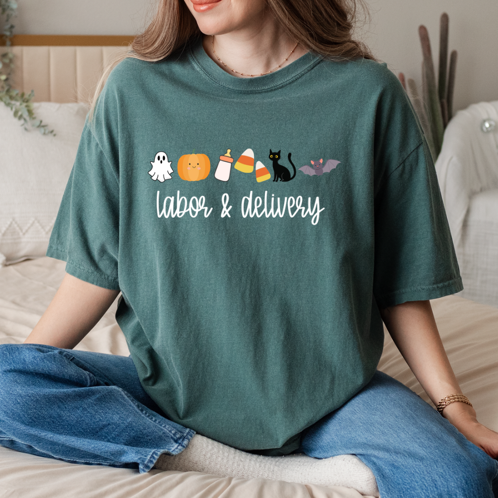 Labor & Delivery Nurse Halloween Comfort Colors Shirt