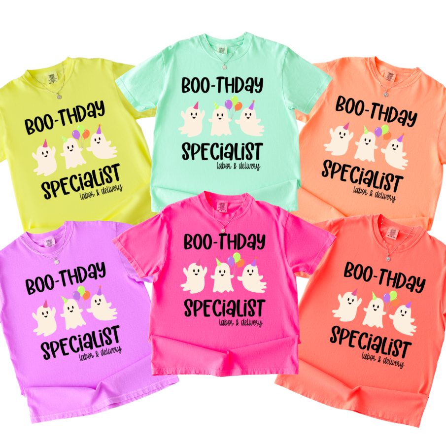Cute Ghost Labor & Delivery Nurse Halloween Comfort Colors Shirt